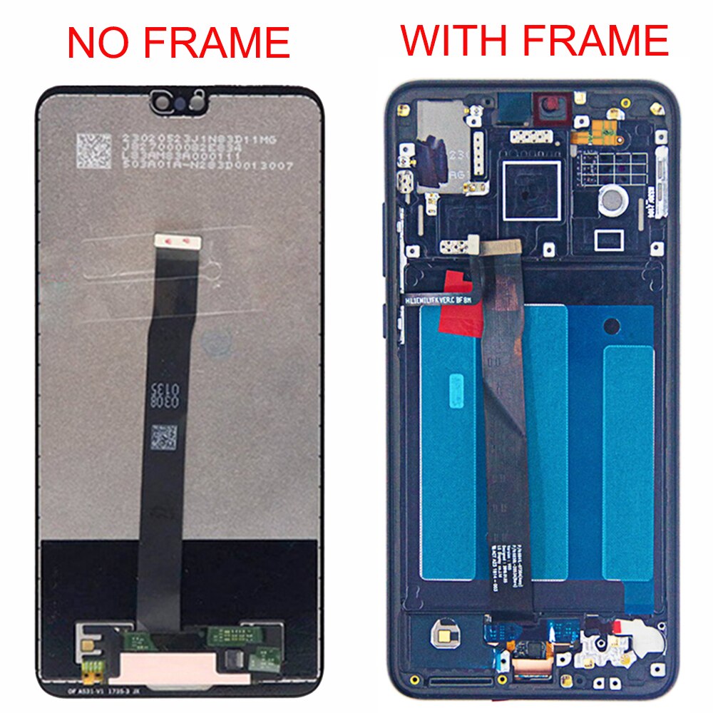 Aa + Lcd Met Frame Voor Huawei P20 EML-L09 EML-L22 EML-L29 EML-AL00 Lcd Touch Screen Digitizer Vergadering Vervangen