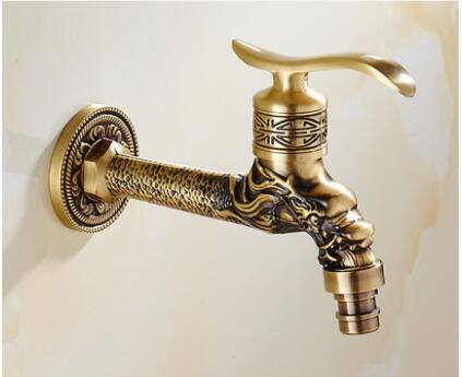 Robinet de toilette, robinet Bronze Antique de machine à laver, robinet de toilette, robinets de jardin décoratif pour l'extérieur: VIOLET