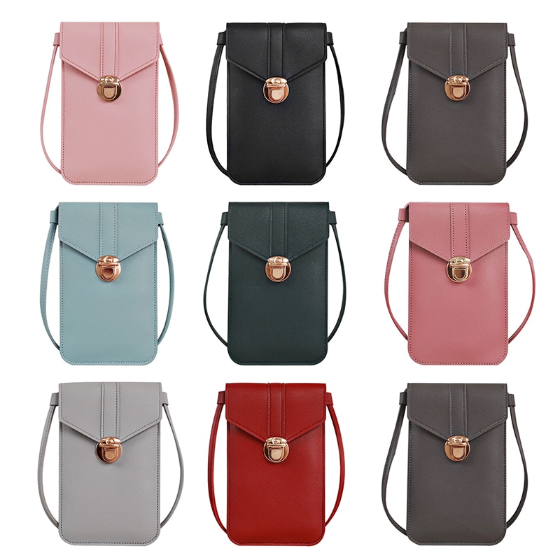 PU Crossbody praktisch tasche mädchen Brieftasche Tasche Touchscreen praktisch Geldbörse Tasche Smartphone Schulter Riemen Handtasche Wasserdicht