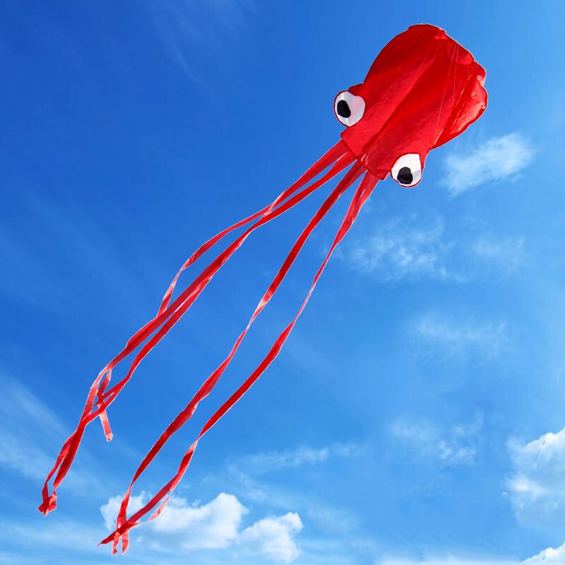 3D Kite Frameless Soft Parafoil Octopus Flying Kite Outdoor Sports Toy Children Kids Funny Kites Easy to Fly Power Kite