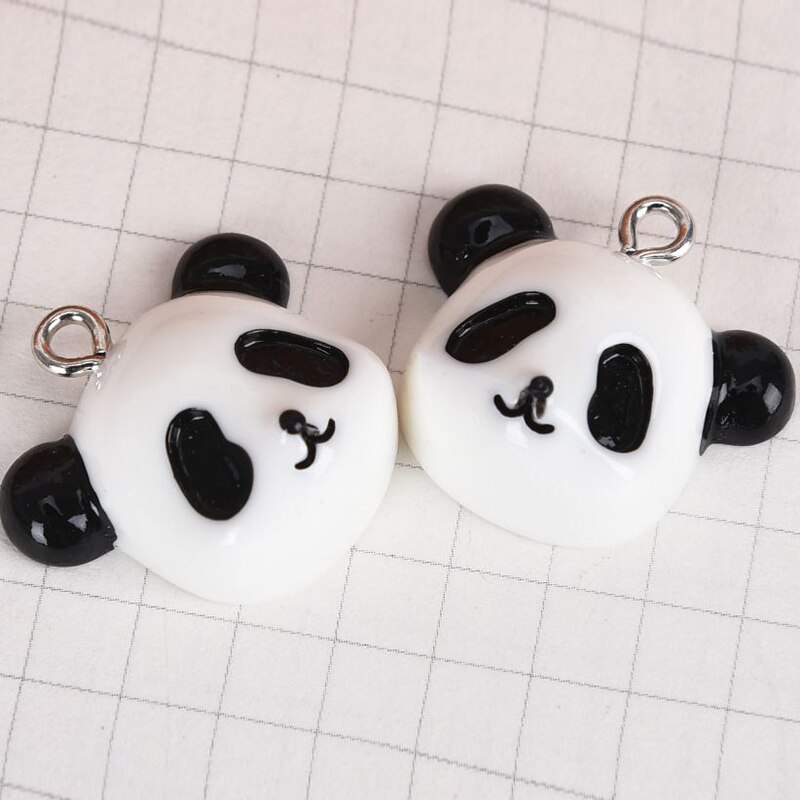 20 stücke Emails Cartoon Panda Charms DIY Handgemachte Haar Armband Halskette Ohrring Schmuck Zubehör Anhänger Material