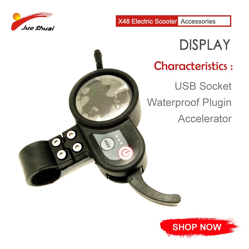 Js 48V Lcd Digitale Waterdichte Display Zwart Usb Plugin 100 Mm Lengte Voor 10 Inch E Scooter Reparatie Accessoire patinete Eletrico