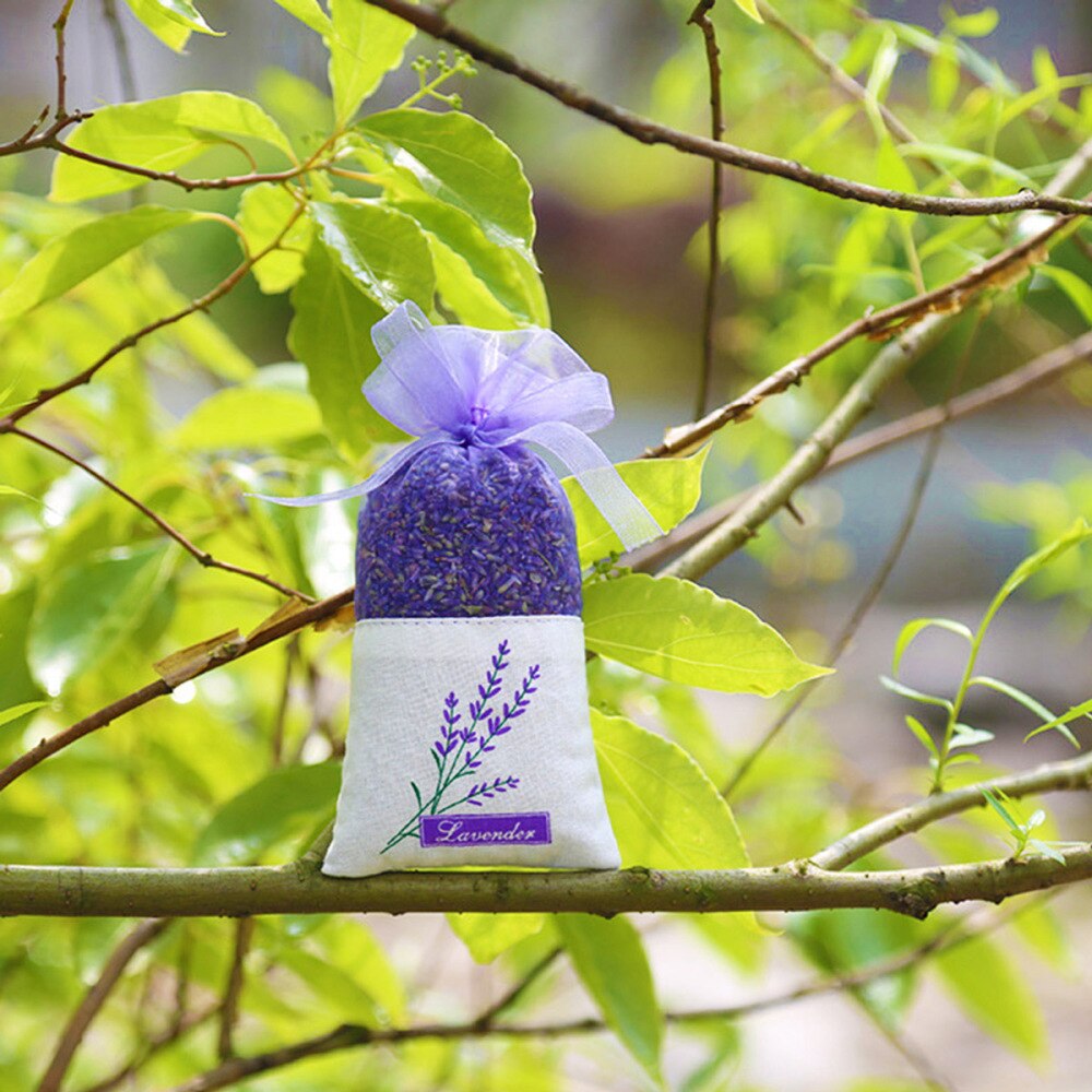 10 stk blomsterprint lavendelposer tomme duftpose poser taske til afslappende sovende lys lilla: Som vist
