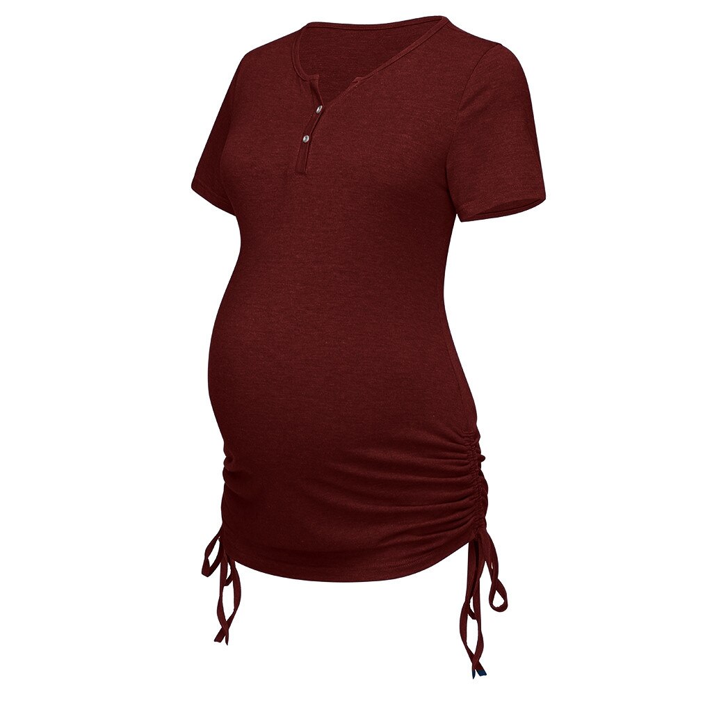 Nursing Cotton Clothes Women Solid Short Sleeve Breastfeeding Tops Maternity Summer Casual Clothes Premama Plus Size For S-3XL