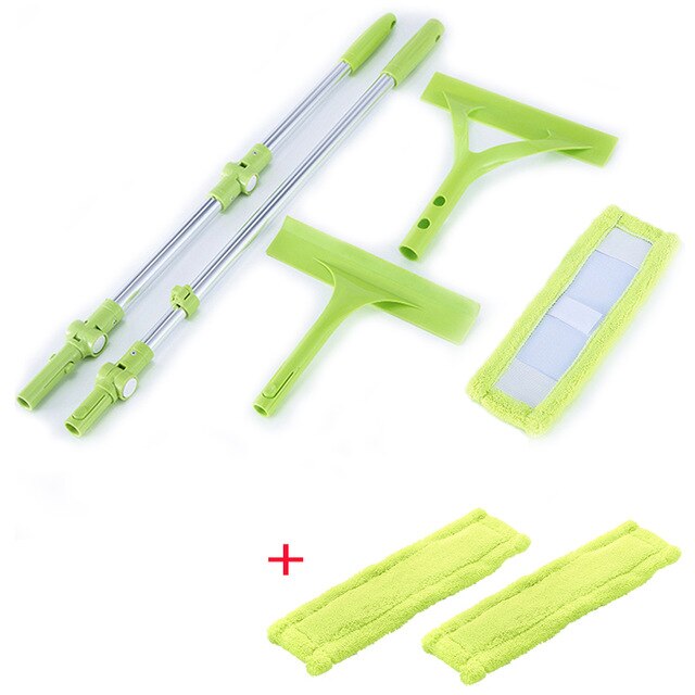 Telescopische hoogbouw Reiniging Glas Spons Mop Multi Cleaner Borstel Wassen Ramen Stof Borstel Makkelijk Schoon de Windows hobot: mop-2Pcs Clothes