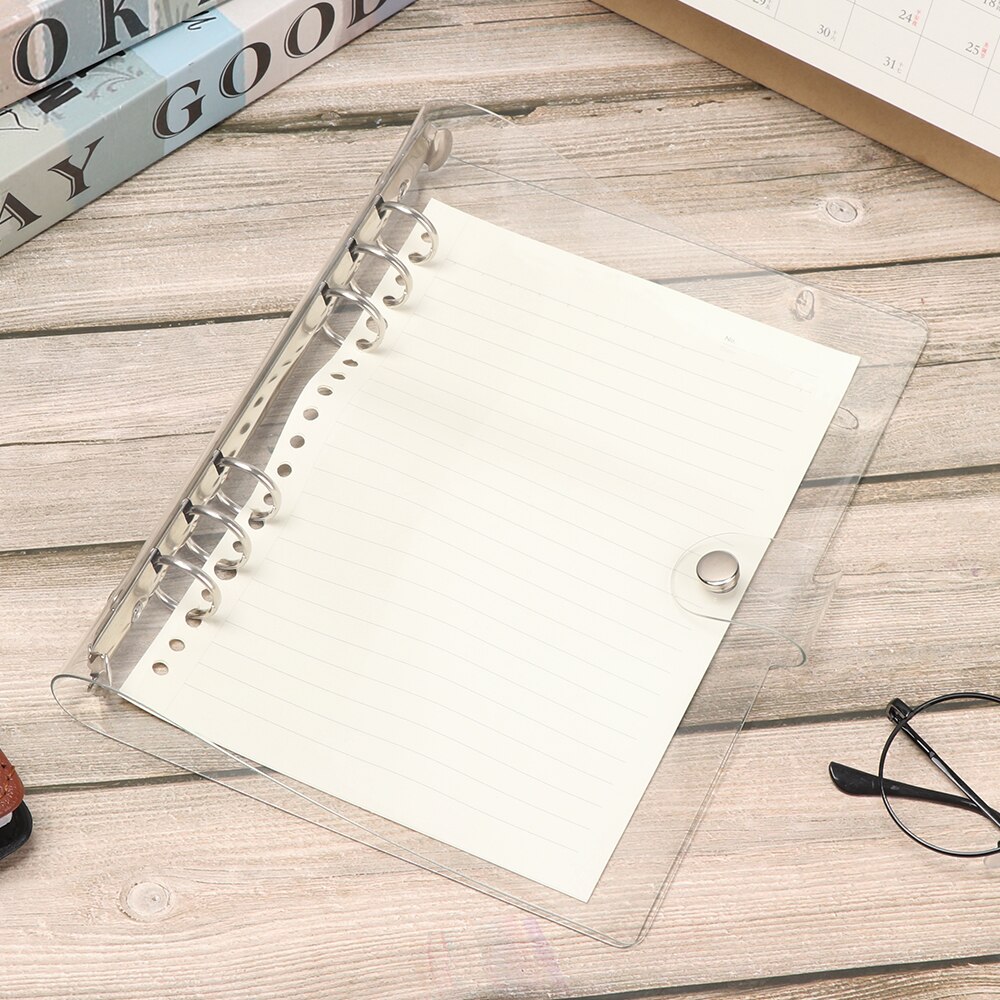 1Pc A5/A6/A7 Transparent Loose Leaf Binder Clip File Folder Notebook Loose Leaf Ring Binder Planner Agenda Receive Bag