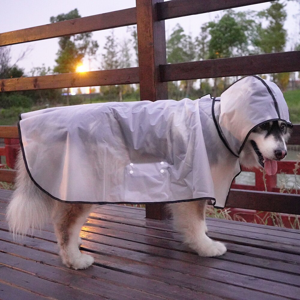 Transparent Dog Raincoat for medium Large Dog Golden Retriever Big Dog Rain Coat Waterproof Poncho Pet Clothes