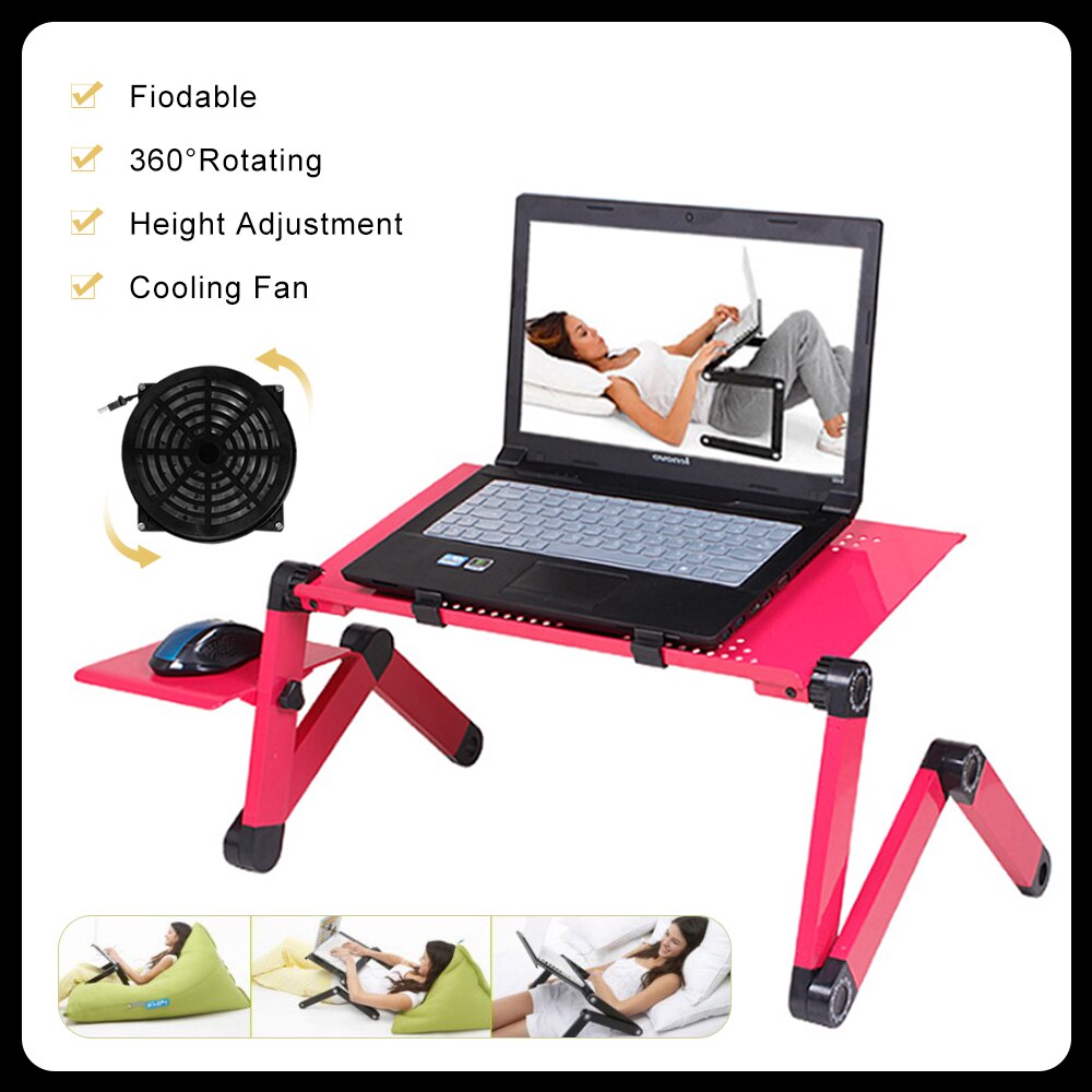 Verstelbare opvouwbare tafel voor laptop, bureau, computer, mesa, notebookstandaard, lade voor slaapbank, zwart, kantoor, slaapkamer, maat m/l, draagbaar