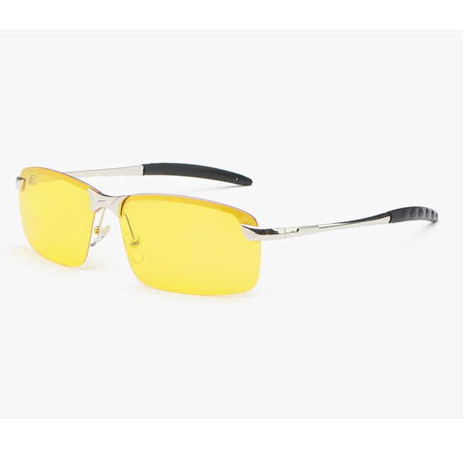 Nattesyn polariserede kørebriller, antirefleks mænd kvinder kører briller  ,uv400 driver gule solbriller, tac linse  n3043: Sølv