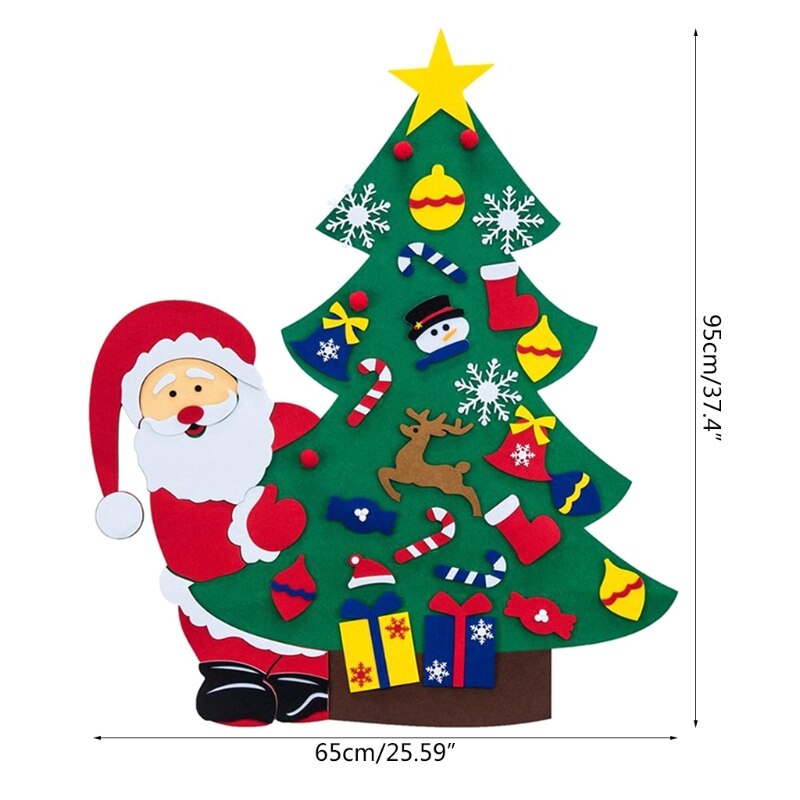 Diy vilten kerstboomversiering kerstman ornamenten kinderen jaar