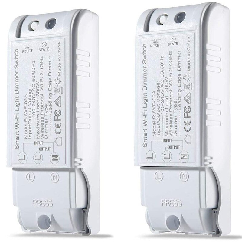 KSIBNW LED-dimmer met schakelaar, 2 meter kabeldimmer (stekker stopcontact) voor LED-lampen 230V EU dimmen verlengkabel draaidimmer geruisloze dimmer snoer voor LED-lampen, zwart