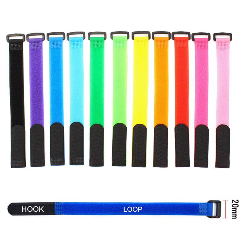 30cm 20cm Nylon Reverse Buckle Hook Loop Cable Fastener Ties Car Trunk Organizer Multi-color Velcroing Strap