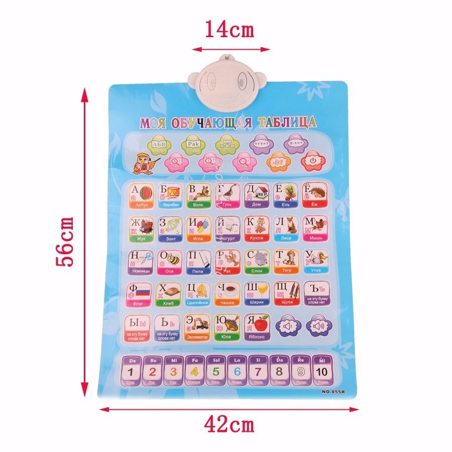 Russian&English Phonetic Chart 2 In 1 Learning Machine Electronic Baby Alphabet Music Toy Educational Early Language Sound