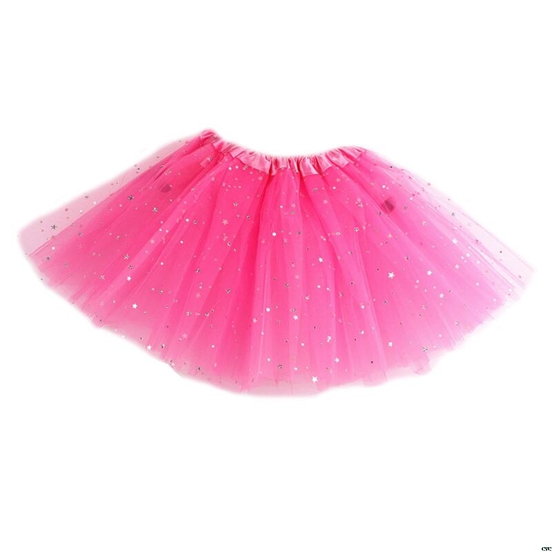 Enfant en bas âge fille Multi couches plissé Tutu jupe couleur unie paillettes or à pois paillettes Ballet jupon Costume Satin bord: 9