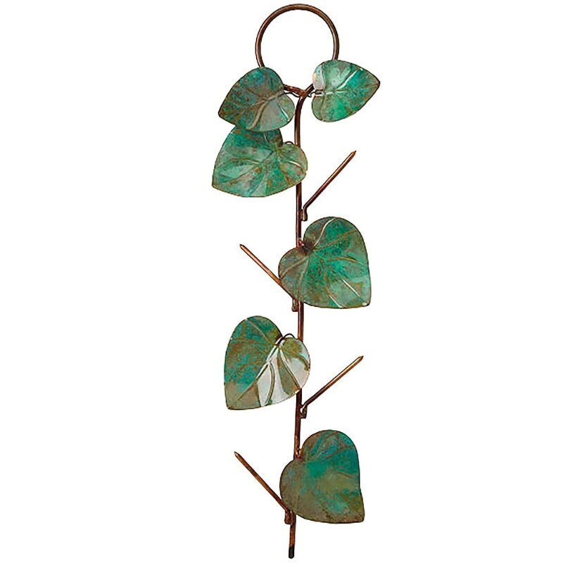 Metal Hummingbird Bird Feeder Suspended Leaf Decorative Garden Art Birdfeeder Hanging for Outdoor Yard Patio Decoration: Default Title