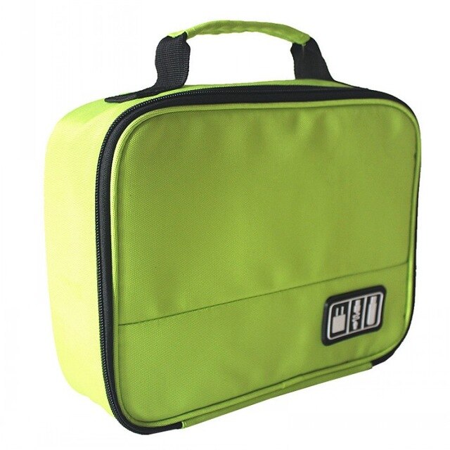 Qiaqu Elektronische Accessoires Nylon Heren Reistas Organisator Voor Datum Lijn Sd-kaart Usb Kabel Digitale Apparaat Zak: Light Grey