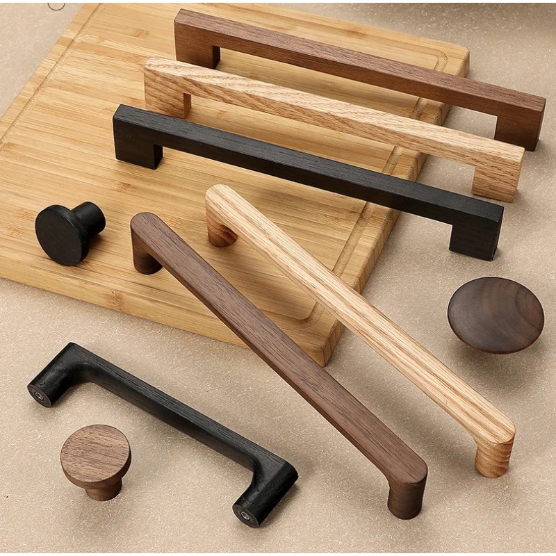 Manija de puerta de armario de madera, perilla y manija de puerta de armario de cocina, manijas de puerta de armario para herrajes de muebles