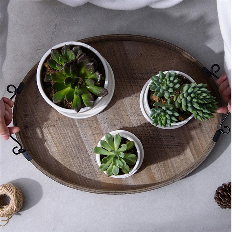 1 set mini keramische potten kleine vlezige potten bloempotten tuindecoraties buitendecoratie met bord voor thuis tuin