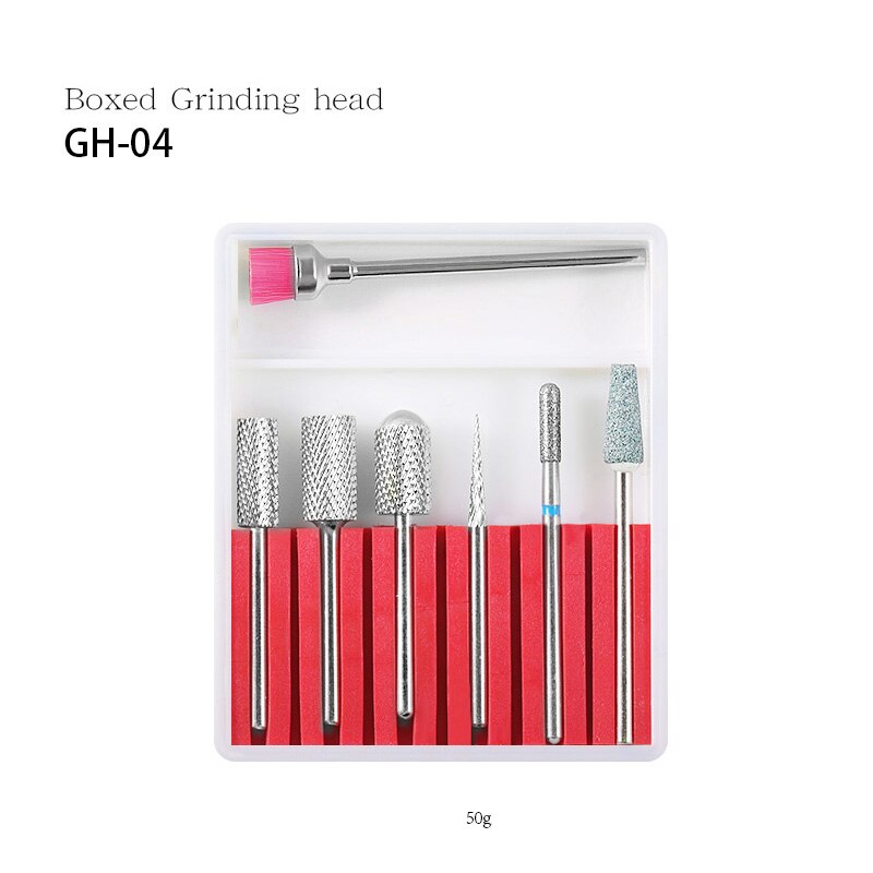 7PCS Ceramic Diamond Nail Drill Bits Set Milling Cutter Set Manicure Rotary Burr Clean Bits Electric Machine Accessory Nail File: GH 04