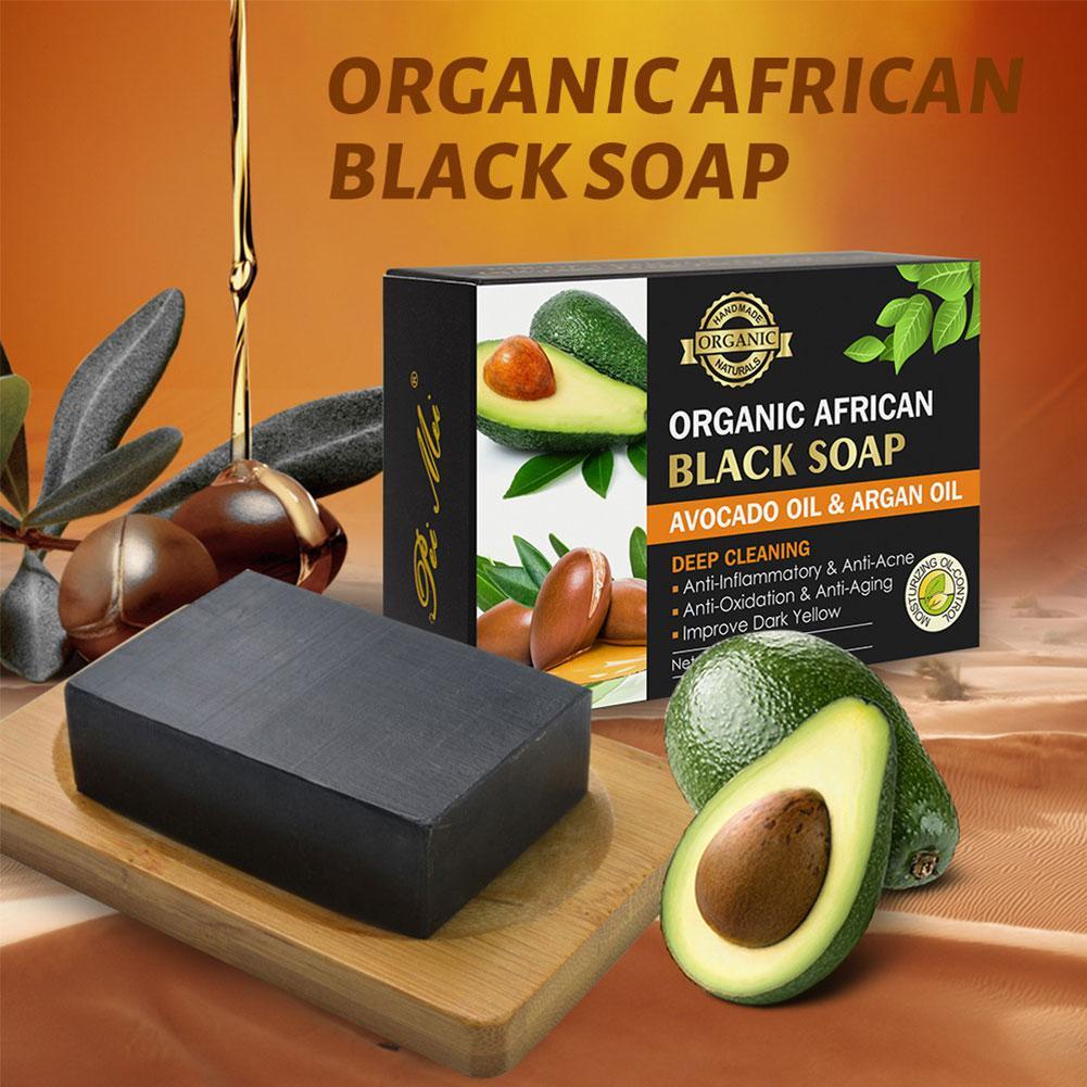 Jabón de bambú de turmalina Natural, jabón negro de turmalina de 50g, carbón de Jabón tradicional de hierbas para acné, energía y acné, K8I6 Ac, 1 unidad