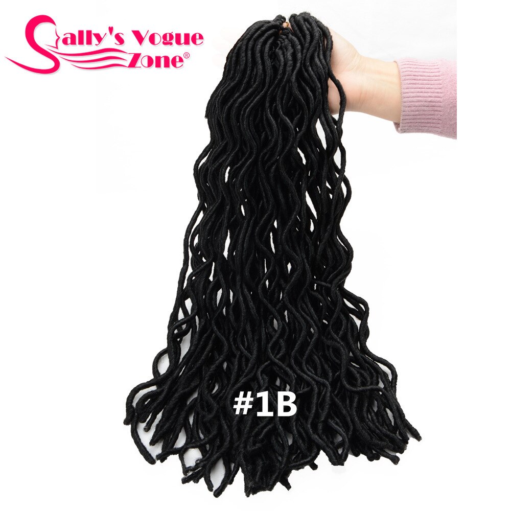 6 Packs 24 Strands/Pack Faux Locs Curly Crochet Braids Synthetic Hair Extension 10inches 18inch 8 Colors Locks Bug Black: #1B / 10inches