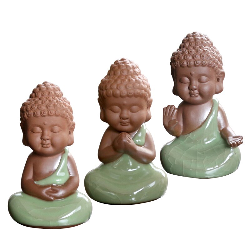 3 Styles différents Geyao petit bouddha en forme de porcelaine thé animaux thé noir Da Hong Pao thé outils