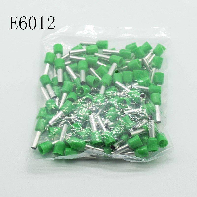 E6012 Tube insulating terminals 6MM2 Cable Wire Connector Insulating Crimp Terminal Insulated Connector 100PCS/Pack