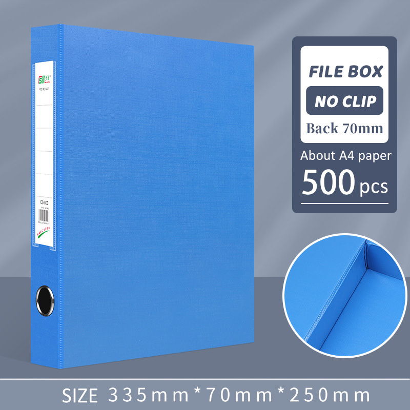 A4 File Storage Boxes With Clip Pp File Case Waterproof Dust-proof Business Contract Box Office Folder Files Filing Products: CS807-No clip