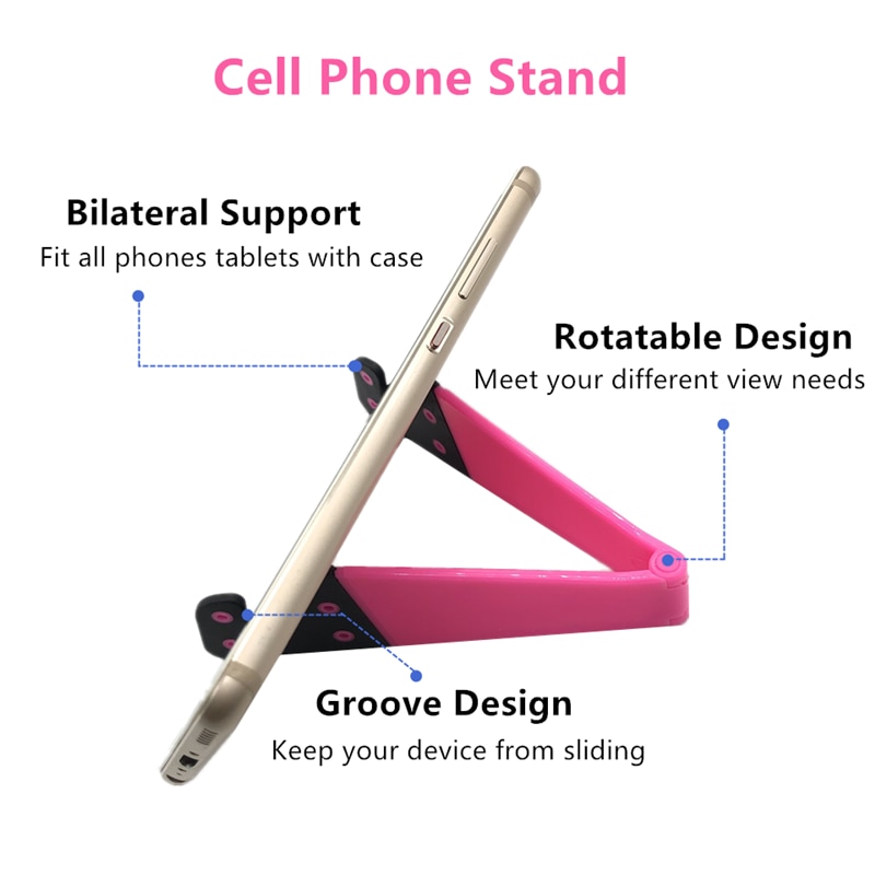 Bsliufang universal v-em forma de suporte do telefone celular móvel para smartphone & tablet ajustável plástico dobrável suporte portátil