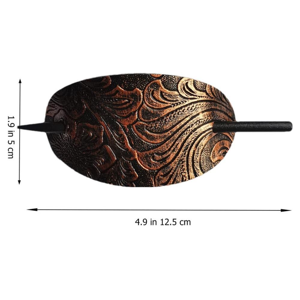 Faux Lederen Ovale Vorm Stick Hair Slide Paardenstaart Houders Hair Baret Pins Hair Sticks Hair Tie: Blue