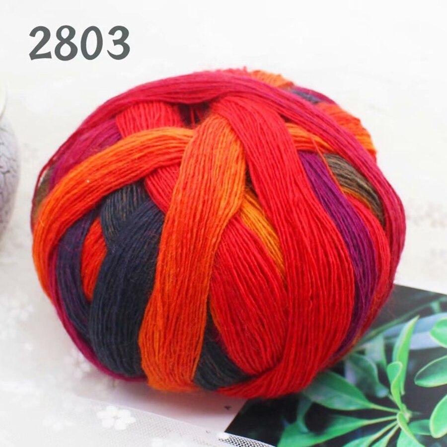 Long Dyed Magic Yarn Ball 800 meters Wool Rainbow Thread for Hand Knitting Shawl Scarf Gradient Crochet Yarn: 2803