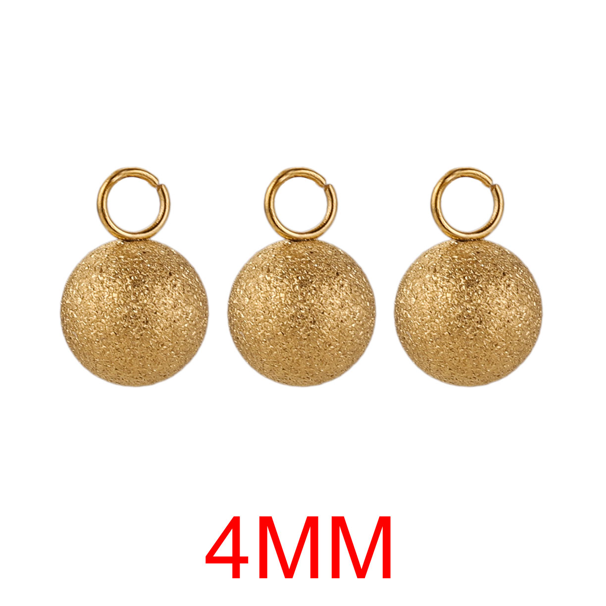 20pcs Lot 4/5/6mm Round Stainless Steel Beads Solid Ball Charms DIY Gold Plated Earrings Bracelet Jewelry Making Materials Craft: Champagne gold