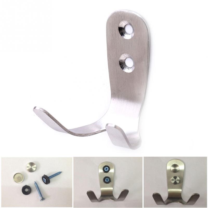 Double Hooks Multifunction Wardrobe Robe Clothes hanger Home Kitchen Stainless Steel Door Bathroom Wall Hook holder