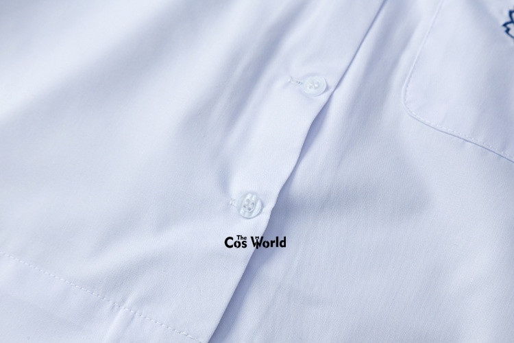 Chemise blanche brodée à col rond et manches courtes pour femmes, chemisiers pour uniforme scolaire JK, vêtements d&#39;été XS-XXL
