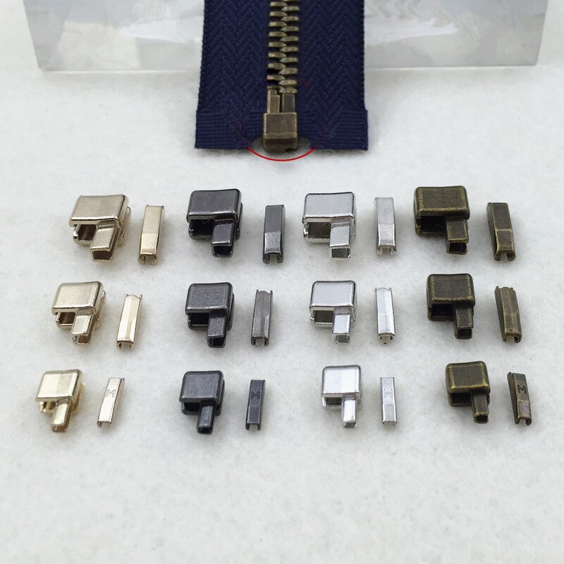 5 Sets Metal Repair Zipper Stopper Open End Zip Stopper DIY Sewing Zipper Accessories 3# 5# 8# 10# Alloy Zip Stoppers