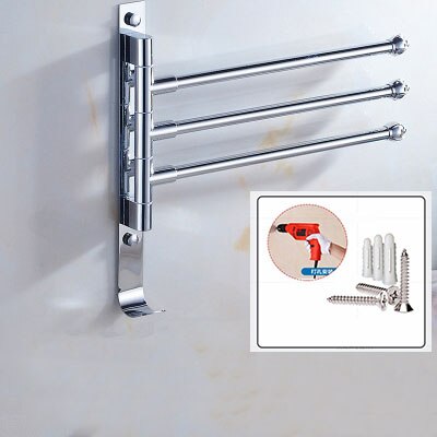 Bathroom Organizer Stainless Steel Container Shelf 360 Degree Rotation Towel Storae Rack Upscale Towel Rack: Yellow