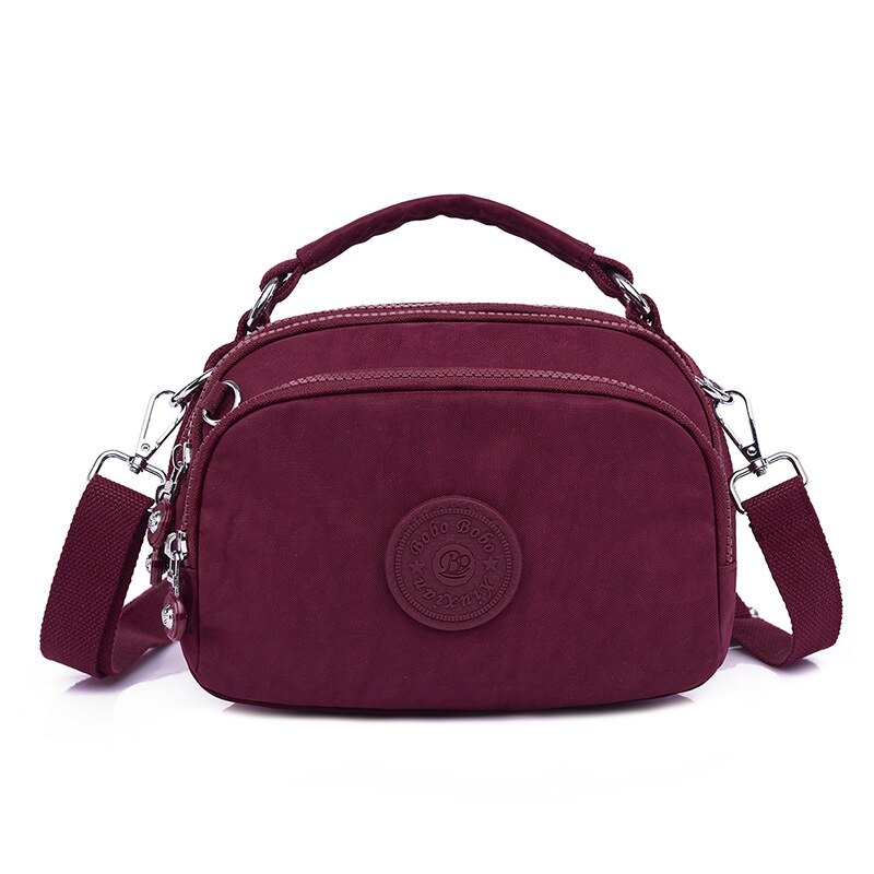 Frauen Schulter Tasche Reine Farbe lässig Tote Tasche Leinwand Handtasche Reißverschluss Bote umhängetaschen женская сумка bolsa: dunkel rot