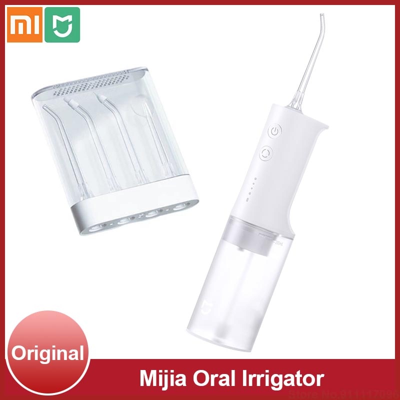 Xiaomi mijia irrigador oral elétrico dental água flosser bucal dente mais limpo cavidade flusher oral 200ml com 4 bocais tipo