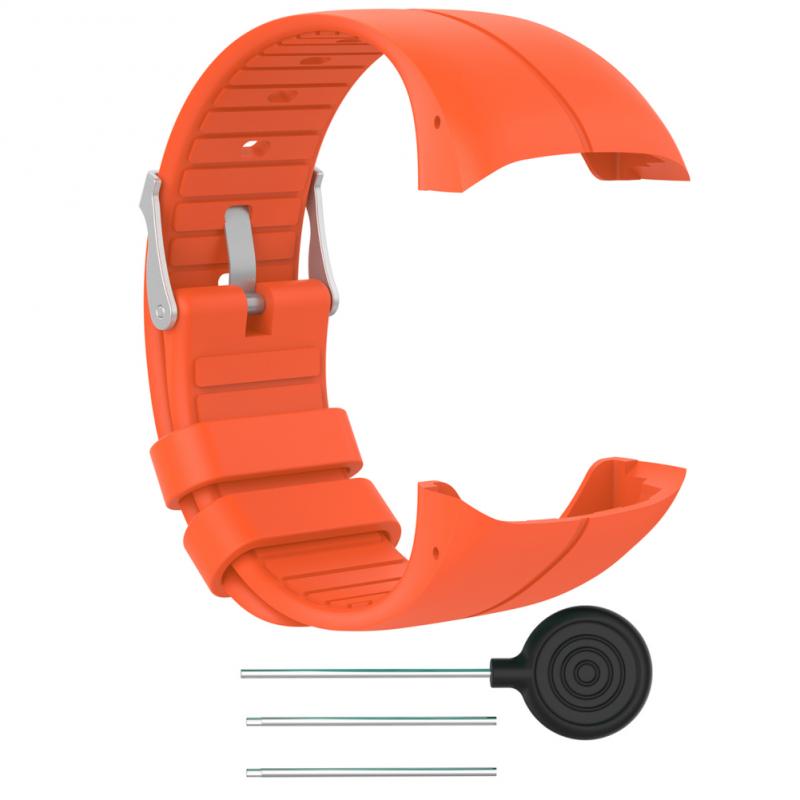 Colorful Replacement Watch Strap For Polar M400 Running Smart Watch Silicone Sport Wrist Band For Polar M430 Silicone Strap: orange red
