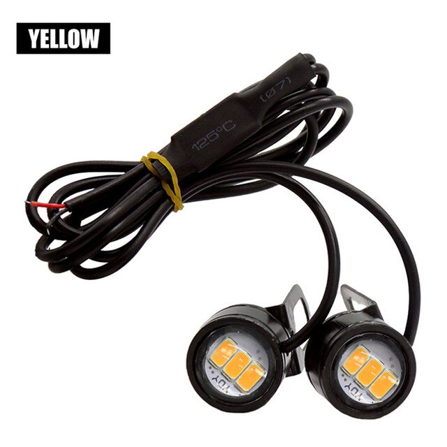 12V Motorcycle LED Eagle Eye Light DRL Daytime Running Light Reverse Parking Signal Yellow Sky Blue Red Eagle Eye Light LED: YELLOW