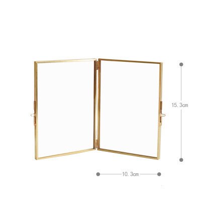 Gold Metal Glass Photo Frame Home Decoration Folding Wire Desktop Picture Brass Frames Portraits Landscape