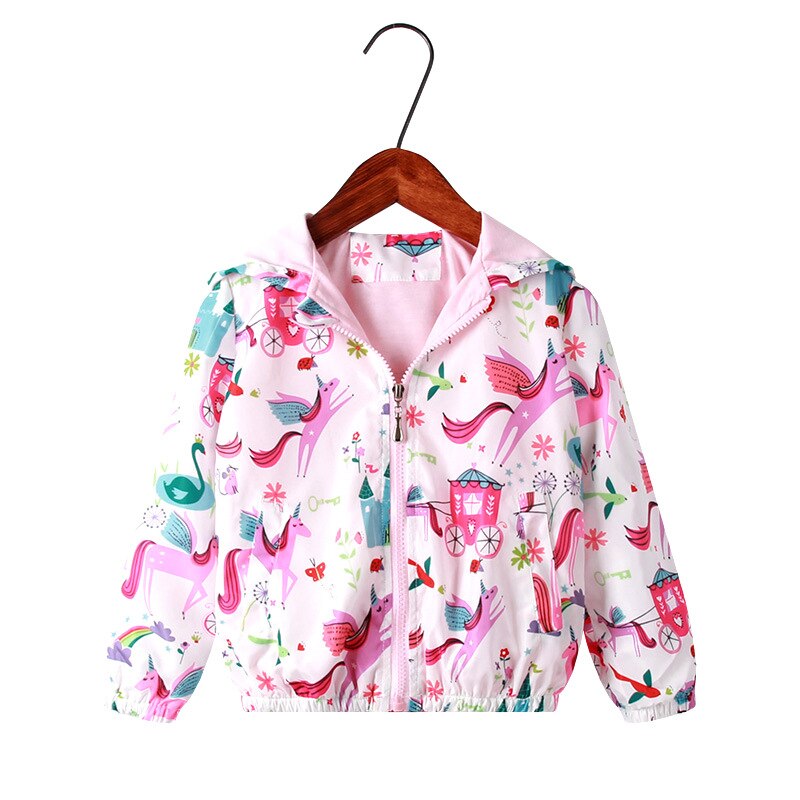 Unicornio Niñas Chaquetas Bebé Niña Niño Ropa Primavera Niños Estampado de manga larga Abrigo con capucha de unicornio Prendas de abrigo Tops Abrigo de bebé: J014 pink unicorn / 24 meses