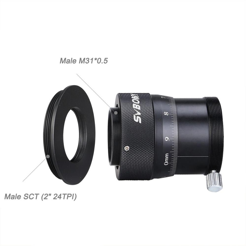 SVBONY Doppio Focheggiatore Elicoidale 1.25 "M42 T2 SCT 2in di Alta Precisione per il Telescopio/cercatore e Guidescope w/ottone Anello di Compressione