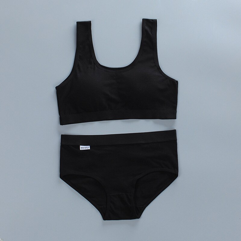 Tiener Beha En Slipje Sets 8-14Y Tiener Kleding Tiener Sport Ondergoed Training Bh Korte Voor Meisjes 10 Sport Gewatteerde Topic 12: Black / 16