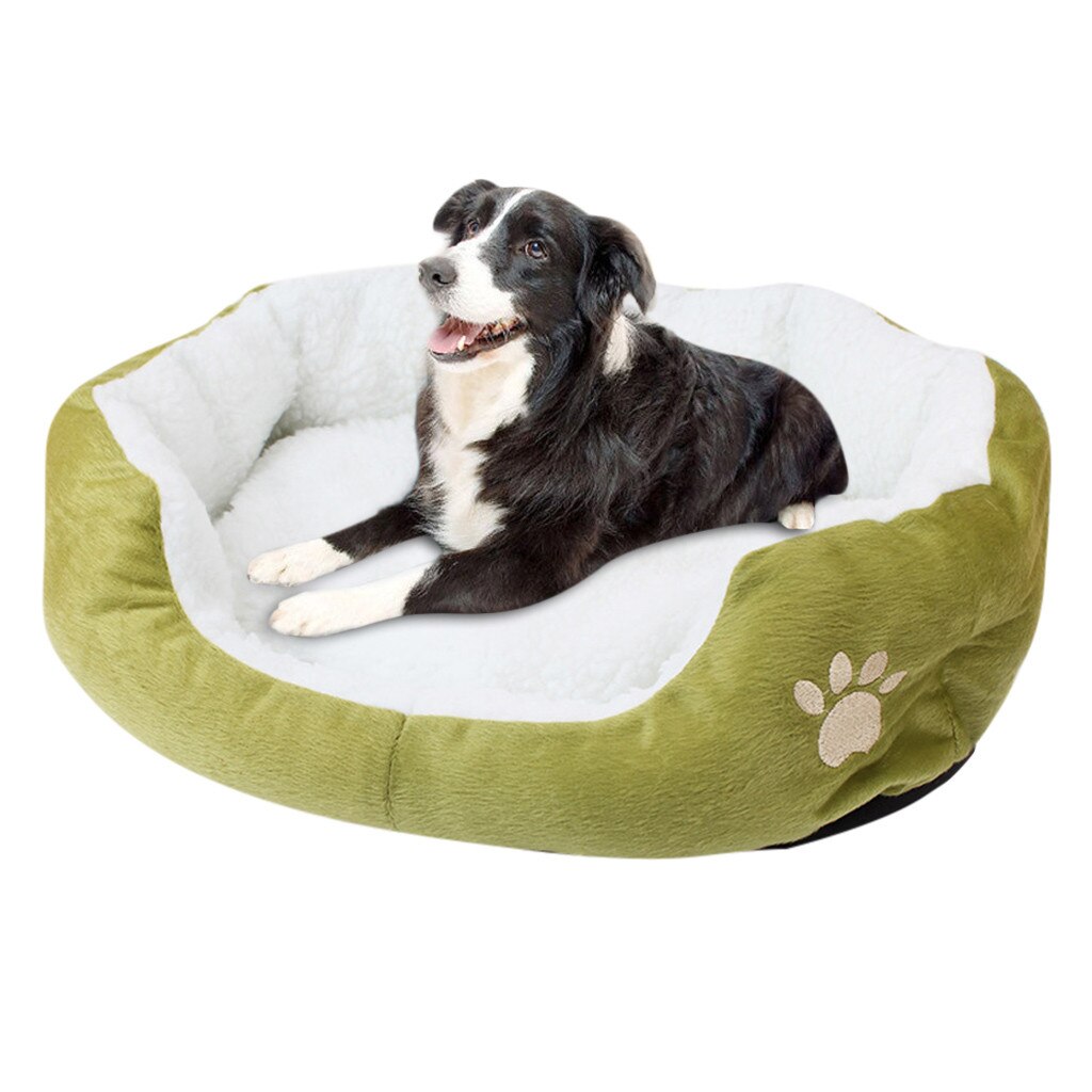 Pet Dog Puppy Cat Fleece Warm Bed House Pluche Cozy Nest Mat Pad Slapen Nest Fleece Slapen Nest #9898: Army Green