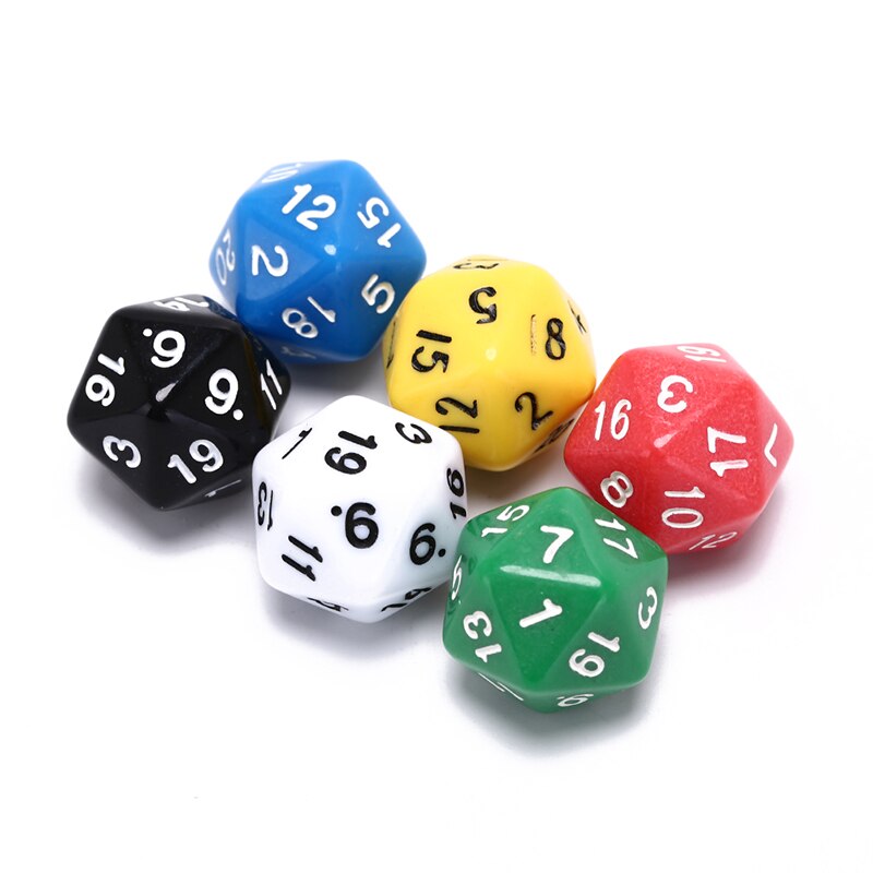 Gemengde Kleur 6 Stks Acryl Ktv Fun Dobbelstenen Board Game Multi-Zijdige Dices D20 Dices