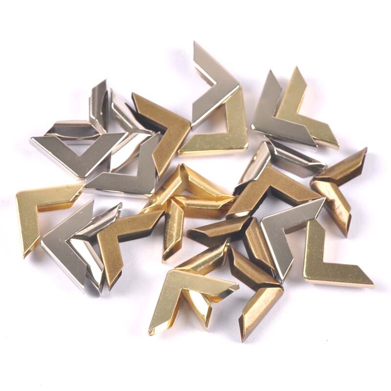Silver/guld/brons metallhörn för böcker scrapbooking fotoalbum menyer hörnskydd pyssel pyssel 16 x 16 x 3mm 50 st
