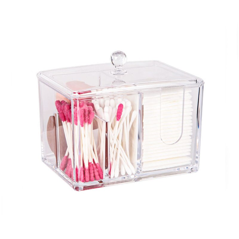 Cotton Swabs Storage Box Case Cotton Swab Stick Toothpick Cosmetic Makeup Organizer Case Holder Clear Acrylic