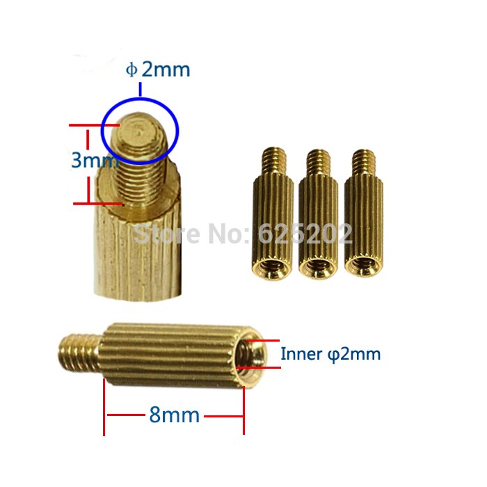 M2X 8+3 Copper Cylinder for CCTV Camera Board Installation and use