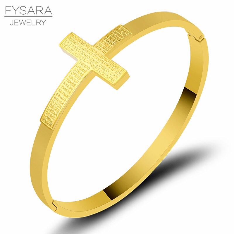 thumbnail image 2 of Heavy 316L Stainless Steel Bible Cross Wrist Chain Bracelet | Men's 8.26 Inch 2 of 5